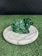 Indiana Glass 7138 Green Frog Votive Tea light Candle Holder Paperweight garden picture
