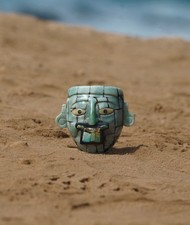Handcrafted Artistry Inspired by the Maya Sun God pendant,aventurine & Turquoise picture