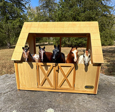 Breyer Wood Model Horse Stable/Barn with 5 Horses listed in description picture
