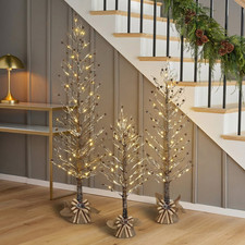 Member's Mark Pre-Lit Winter Trees, Set of 3 picture