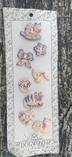 Vintage Dogwood Lane 8 Porcelain Buttons New picture