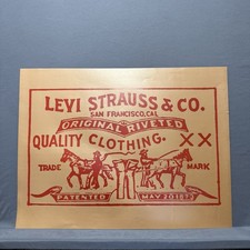 Vintage Original Levi Strauss Co Trade Mark Tag Poster 1970s 29x22 Advertisement picture