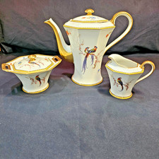 Theodare Haviland Limoges France Coffee Pot Set 1903-1921 Bird of Paradise RARE picture