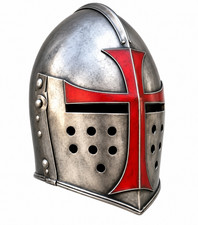 Templar Crusader Helmet Knight Templar Red Cross Armor Wearable Steel  for  LARP picture