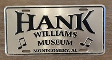 Hank Williams Museum Booster License Plate Montgomery Alabama Country Music picture