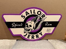Rare 2016 Sailor Jerry Spiced Rum Winged Skull Metal Sign READ DESCRIPTION picture