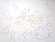TARZAN PUZZLE SIGNED ART WALT DISNEY ORIGINAL PRODUCTION cel DRAWING bird parrot picture