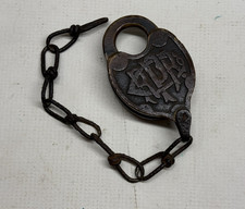 Antique Bronze Fraim PRR Railroad Lock w/ Opening Device picture