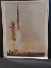 NASA Apollo 8 Saturn V Launch 1968 Original Red Number Photo S-68-56002 Vintage picture