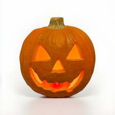 VTG 1995 Trendmasters Jack O Lantern 10” Foam Blow Mold Light Halloween Pumpkin picture
