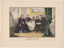 Photo:Abraham Lincoln at Home Family Interior Scene 1860s picture