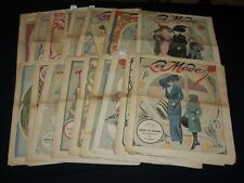 1911-1913 LA MODE FRENCH FASHION NEWSPAPER LOT OF 17 ISSUES - O 313 picture