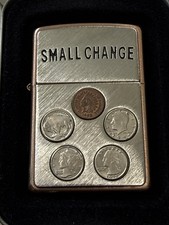 ZIPPO 2003 SMALL CHANGE COPPER LIGHTER SEALED IN BOX H439 picture