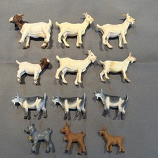 Vintage Retired Schleich Large Lot Of 12 Goat Plastic Farm Animal Figures picture