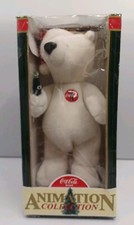 1999 Coca-Cola Animation Collection White Polar Bear On Skates In Original Box picture