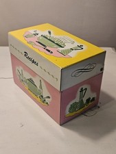 Vintage *Ohio Art Co.* MCM Metal Recipe Box - Pink Green Yellow - U.S.A. picture