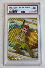 2025 Topps Chrome Disney Peter Pan /50 Gold Wave Refractor PSA 10 GEM MINT picture