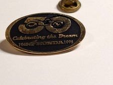 Honda Motorcycle Vintage Lapel Pin Pinback 1998 Celebrating 50 Years Oval RARE picture