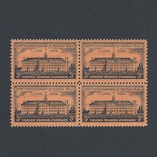 Princeton University 200th Anniversary Vintage Mint Set of 4 Stamps 69 Years Old picture