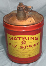 R.J. Watkins Fly Spray Advertising Metal 5 Gallon Can Container Minnesota VNT picture