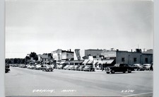 DOWNTOWN STREET grayling mi c1950 postcard michigan real photo rppc picture