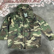 Vintage 1992 US Army ECWCS Gen 1 Gore-Tex Woodland Camo Parka Large Regular picture
