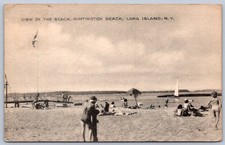 K53/ Huntington Beach Long Island New York Postcard c1940 Swimmers 354 picture