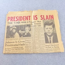 The Columbian PRESIDENT IS SLAIN JFK Assassination Newspaper Nov 22 1963 picture