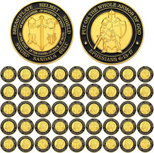 48 Pcs Put on the Whole Armor of God Challenge Christian Coins picture