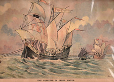1893 Print Scene The CARAVELS Ships in Fresh Water At The Chicago World's Fair picture