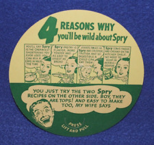 4 REASONS WHY you'll be wild about Spry Advertising Card Disc + Recipes Vintage picture