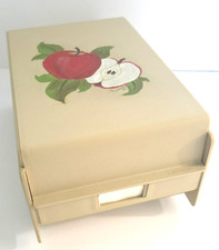 VTG Rubbermaid Hand Painted Apple Decor Index Card Box Recipe Holder #2401 picture