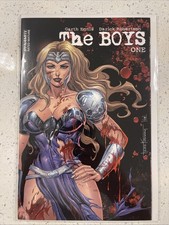 THE BOYS #1 Tyler Kirkham Battle Damage Trade Dress/400 Queen Maeve NM picture