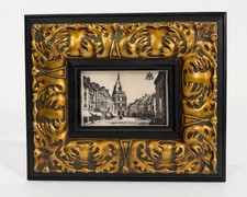 Vintage Black Gold Ornate Baroque Picture Frame Raised Acanthus Scrollwork picture