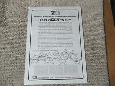 13.5-9 3/4'' 1976 SEGA sonar jet rocket moto champARCADE VIDEO GAME AD FLYER     picture