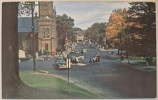 Vintage Postcard Main Street Northampton Massachusetts Street Action AA36 picture