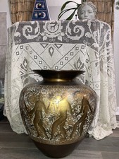 X-Large 1920’s Vintage Porcelain Gold Plated Greek Revival Art Deco Vase Urn picture