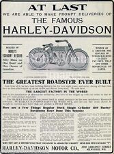 Harley Davidson Vintage Antique Motorcycle Poster Ad 1910 USA Art Print 8 X10 picture