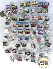 Lot Of 60 Vintage Outback Steakhouse Lapel Hat Pins Collectibles Holidays picture