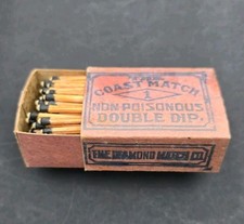 Antique 1910s Coast Match No 1 Double Dip Matchbox Diamond Match Co California picture