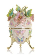 Keren Kopal Large Limited Edition Butterfly Egg Trinket box & Austrian Crystals picture