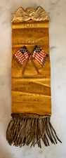 1896 35th Anniversary 10th NY Cavalry Veterans Badge Buffalo Crossed Flags picture