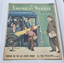 Aug 23, 1953 THE AMERICAN WEEKLY NEWSPAPER TED WILLIAMS ARTICLE GOOD COND picture