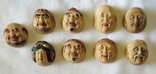 Antique 1900 Meiji Period Japanese Seven Lucky Gods Lot Of 9 Sake Ochoko picture