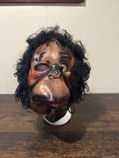 Vintage 1979 Cowie CJC Creepy Scary Monkey Man Mask w/ Hair picture