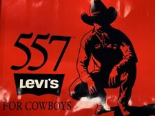 LEVI'S Vintage Store Cowboy Promo Banner Display Sign 557 w/ Box 59x28inch picture