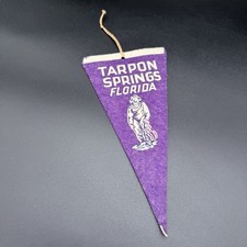 Vintage TARPON SPRNGS, FLORIDA MINI FELT PENNANT ~ SPONGE DIVER GRAPHICS picture