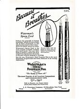 Waterman's Fountain Pen Print Ad 1924 Spoon Fed picture