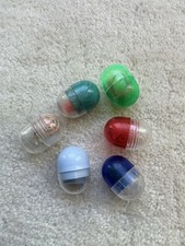 LOT OF 6 VINTAGE RARE MECHANICAL MOVING GUMBALL, CRACKER JACK, PLASTIC CHARMS #1 picture