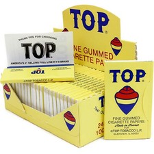 AUTHENTIC Top Fine Gummed Cigarette Rolling Papers 10 Booklets - picture